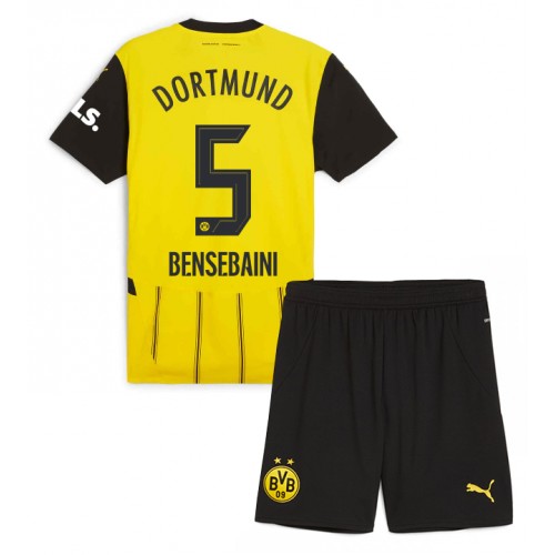 Dres Borussia Dortmund Ramy Bensebaini #5 Domaci za djecu 2024-25 Kratak Rukav (+ kratke hlače)